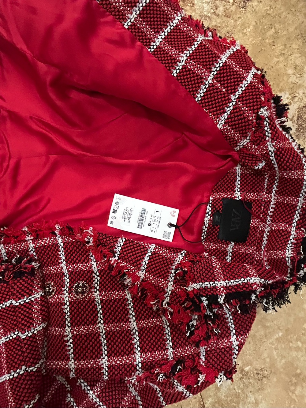 Zara Women Tweed Cropped Double-Breasted Jacket - Picture 5 of 8